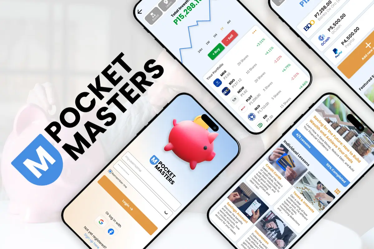 pocket master application mockup